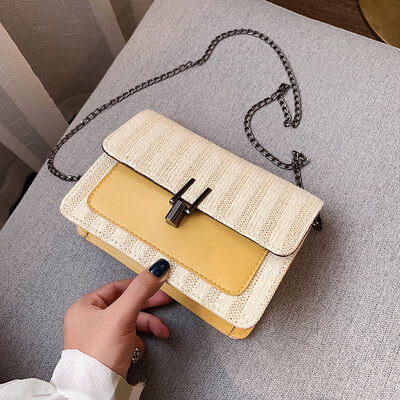 Fashion wild striped shoulder bag 2019 new Sen temperament chain Messenger bag female simple contrast color woven bag
Fashion wild striped shoulder bag 2019 new Sen temperament chain Messenger bag female simple contrast color woven bag