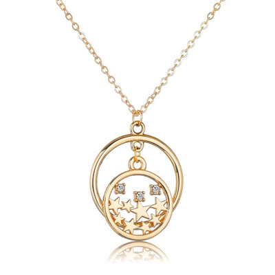 Women Round Pendant Necklace Beautiful Rhinestones And Stars In Hallow Round Trendy Jewelry Handmade Wedding Jewelry Necklace
Women Round Pendant Necklace Beautiful Rhinestones And Stars In Hallow Round Trendy Jewelry Handmade Wedding Jewelry Necklace
