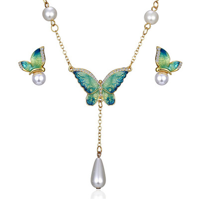 Animal Butterfly Jewelry Set Enamel Butterfly Earrings Necklace Pendant Sets Imitation Pearls Women Wedding Party Jewelry
Animal Butterfly Jewelry Set Enamel Butterfly Earrings Necklace Pendant Sets Imitation Pearls Women Wedding Party Jewelry