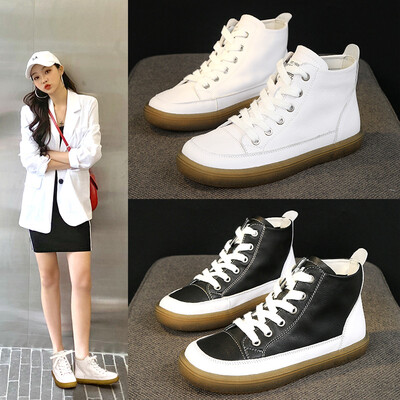 The first layer of leather high to help small white shoes female new Korean version of Harajuku st
The first layer of leather high to help small white shoes female new Korean version of Harajuku st