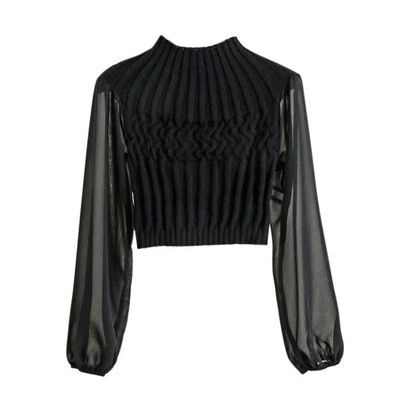 Ladies Knit Stitching Lantern Sleeve Blouse Pullover Shirts Women Fashion Clothes
Ladies Knit Stitching Lantern Sleeve Blouse Pullover Shirts Women Fashion Clothes