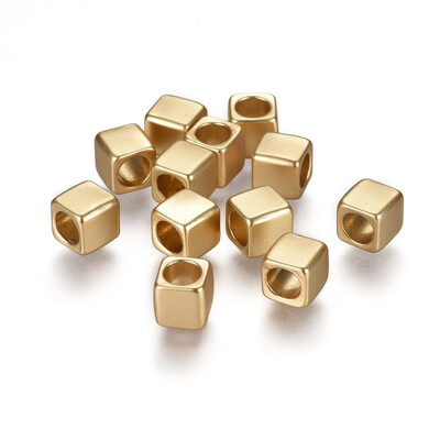 Alloy European Beads Large Hole Beads Lead Free & Nickel Free & Cadmium Free Cube Real Gold Plated Matte Golden 6x6x6mm
Alloy European Beads Large Hole Beads Lead Free & Nickel Free & Cadmium Free Cube Real Gold Plated Matte Golden 6x6x6mm