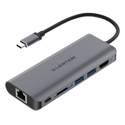 LENTION CB-TP-C68 6 In 1 Hub Multi-port Adapter Type-C TO USB-C 2 USB30 4K 30Hz HD Interface Memory Card RJ451000M C
LENTION CB-TP-C68 6 In 1 Hub Multi-port Adapter Type-C TO USB-C 2 USB30 4K 30Hz HD Interface Memory Card RJ451000M C