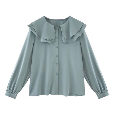 Solid Color Soft Breathable Blouse Women Spring Summer Long Sleeve Loose Peter Pan Collar Shirt Korean Fashion Ladies Tops
Solid Color Soft Breathable Blouse Women Spring Summer Long Sleeve Loose Peter Pan Collar Shirt Korean Fashion Ladies Tops