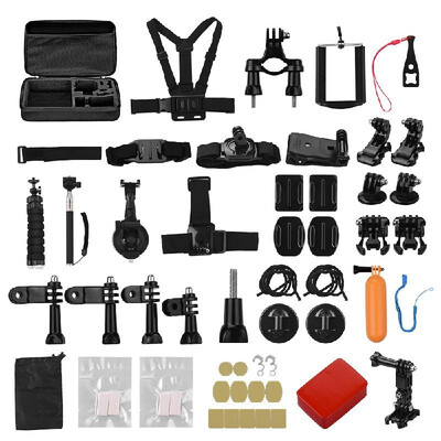 50-in-1 Action Camera Accessories Kit Including Floating Grip Helmet Belt Chest Strap Head Strap Wrist Straps Bicycle Bar Mount Se
50-in-1 Action Camera Accessories Kit Including Floating Grip Helmet Belt Chest Strap Head Strap Wrist Straps Bicycle Bar Mount Se