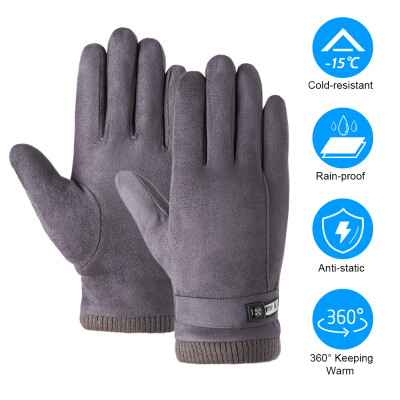 Mens Winter Warm Suede Gloves Outdoor Sports Gloves Screen-Touching Windproof Cycling Gloves with Warm Lining
Mens Winter Warm Suede Gloves Outdoor Sports Gloves Screen-Touching Windproof Cycling Gloves with Warm Lining