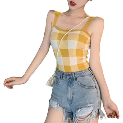2019 crop top women Summer Fashion Sexy Slim Fit All-match Plaid Concise Short Style Camisoles
2019 crop top women Summer Fashion Sexy Slim Fit All-match Plaid Concise Short Style Camisoles