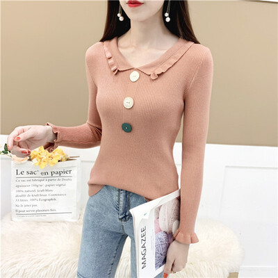 Slim Bottom Knit Sweater Women Sweater Autumn Winter Solid Color Long-Sleeved Lapel Button Bottoming Jumpers Pullover
Slim Bottom Knit Sweater Women Sweater Autumn Winter Solid Color Long-Sleeved Lapel Button Bottoming Jumpers Pullover