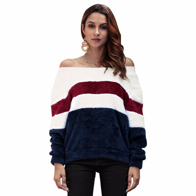 Fashion Women Off-the-shoulder Sweatshirt Women Autumn&Winter New Striped Sweater Long-sleeved Shirt
Fashion Women Off-the-shoulder Sweatshirt Women Autumn&Winter New Striped Sweater Long-sleeved Shirt
