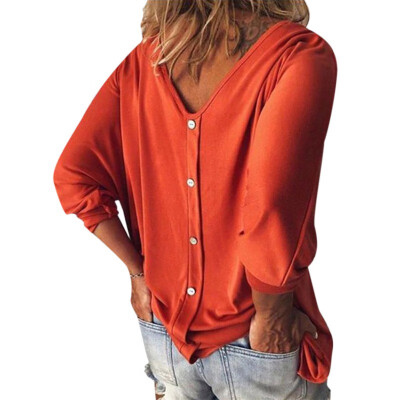 Women Autumn Fashion Sexy T Shirt Solid Color Loose Button Casual Wild T-Shirt V Collar T Shirt
Women Autumn Fashion Sexy T Shirt Solid Color Loose Button Casual Wild T-Shirt V Collar T Shirt