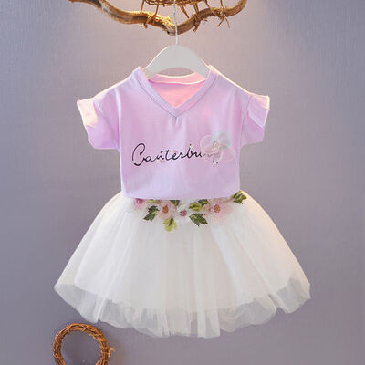 Children Girls Tutu Skirt Casual Summer Letter Short Sleeve T-shirtFloral Pompom Skirts Suits 2Pcs Costume Set Kids Clothes
Children Girls Tutu Skirt Casual Summer Letter Short Sleeve T-shirtFloral Pompom Skirts Suits 2Pcs Costume Set Kids Clothes