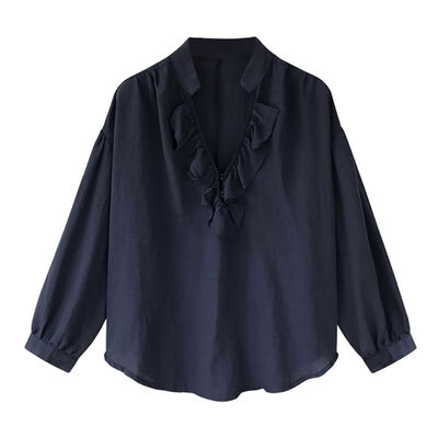 V-Neck Shirt Women Casual Loose Long Sleeve Shirt Ruffles Wild Bottoming Shirt Tops Plus size -4XL
V-Neck Shirt Women Casual Loose Long Sleeve Shirt Ruffles Wild Bottoming Shirt Tops Plus size -4XL