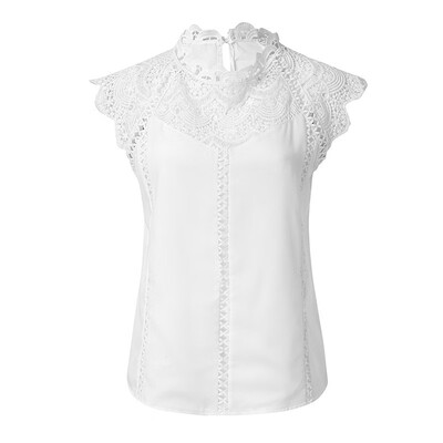 Summer 2019 Womens Tops And Blouses Lace Patchwork Sleeveless Solid Shirt Women Blouse Blusas Roupa Feminina Chiffon Shirts
Summer 2019 Womens Tops And Blouses Lace Patchwork Sleeveless Solid Shirt Women Blouse Blusas Roupa Feminina Chiffon Shirts