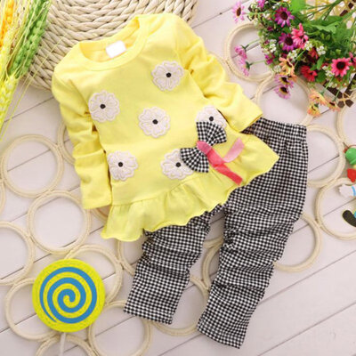 2pcs Spring Fall Girls Clothing Set Baby Kid Casual Long-sleeved Floral t-shirt Plaid Long Pants
2pcs Spring Fall Girls Clothing Set Baby Kid Casual Long-sleeved Floral t-shirt Plaid Long Pants