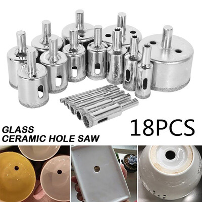 18PCS 4-50mm Diamond Holesaw Drill Bit Hole Saw Set Hole Saw Cutter Power Tool for Tile Ceramic Glass Marble
18PCS 4-50mm Diamond Holesaw Drill Bit Hole Saw Set Hole Saw Cutter Power Tool for Tile Ceramic Glass Marble