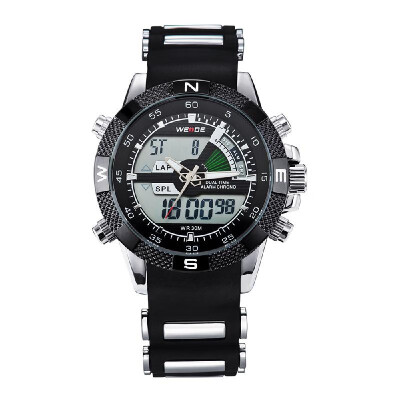 WEIDE WH1104 Dual Display Two Movement Quartz Digital Men Watch 3ATM Waterproof LCD Backlight Date Week Month Alarm SPL Split Time
WEIDE WH1104 Dual Display Two Movement Quartz Digital Men Watch 3ATM Waterproof LCD Backlight Date Week Month Alarm SPL Split Time