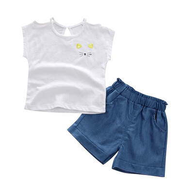 Childrens Set for Baby Girls Off-shoulder Floral Print Tops BlouseDenim Shorts Suits with Headband Casual Outfits 2Pcs Sets
Childrens Set for Baby Girls Off-shoulder Floral Print Tops BlouseDenim Shorts Suits with Headband Casual Outfits 2Pcs Sets