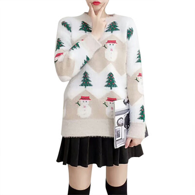 Autumn And Winter New Imitation Velvet Printed Christmas Snowman Sweater Round Neck Loose Womens Sweater
Autumn And Winter New Imitation Velvet Printed Christmas Snowman Sweater Round Neck Loose Womens Sweater