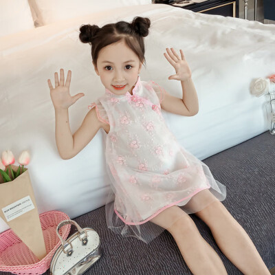 Girls National Wind Princess Mesh Cute Sweet Long Sleeve Embroidered Lace Sleeveless Cheongsam Dress 2-7Y Toddler Girl Dress
Girls National Wind Princess Mesh Cute Sweet Long Sleeve Embroidered Lace Sleeveless Cheongsam Dress 2-7Y Toddler Girl Dress