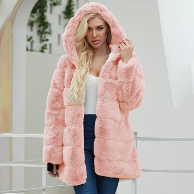 Fashion Women Autumn Winter Faux Fur Coat Hooded Long Sleeve Front Pockets Solid Color Thick Warm Outwear Fake Fur Jacket
Fashion Women Autumn Winter Faux Fur Coat Hooded Long Sleeve Front Pockets Solid Color Thick Warm Outwear Fake Fur Jacket