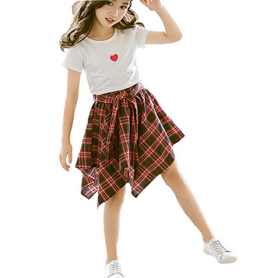 Summer Girls Clothes Sets Baby Girl Short Sleeve Shirt Top Skirt Kids Clothing Fashion England Plaid Childrens Clothes 2pcs
Summer Girls Clothes Sets Baby Girl Short Sleeve Shirt Top Skirt Kids Clothing Fashion England Plaid Childrens Clothes 2pcs