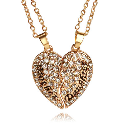 European And American Jewelry Mother Day Necklace Mother Daughter Two Flap Puzzle Love Pendant
European And American Jewelry Mother Day Necklace Mother Daughter Two Flap Puzzle Love Pendant