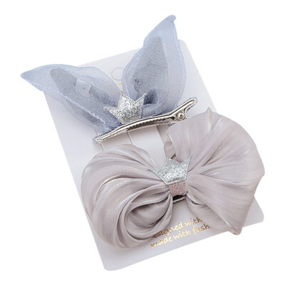Children Transparent Mesh Rabbit Ears Hair Clips Bow Crown Headdress Shiny Hair Clips 0-5Y 2pcs Lovely Baby Headwear
Children Transparent Mesh Rabbit Ears Hair Clips Bow Crown Headdress Shiny Hair Clips 0-5Y 2pcs Lovely Baby Headwear