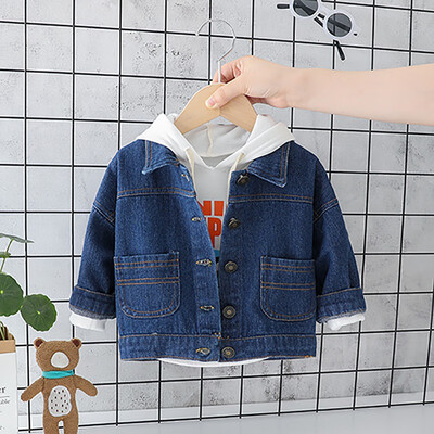 Spring Autumn Children Girls Solid Color Wear Denim Tops Bottoming Long-Sleeved Lapel Jacket
Spring Autumn Children Girls Solid Color Wear Denim Tops Bottoming Long-Sleeved Lapel Jacket