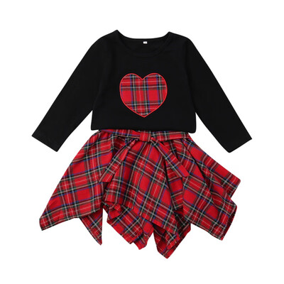 Autumn Baby Girl Set Long Sleeve Plaid Heart Print Cotton Blouse Tops Short Irregular Plaid Skirts Casual Outfits Set
Autumn Baby Girl Set Long Sleeve Plaid Heart Print Cotton Blouse Tops Short Irregular Plaid Skirts Casual Outfits Set