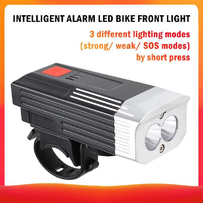 USB Rechargeabl-e Bike Front Light Lamp Double Adjustable Sound Alarm Setting 3 Lighting Modes Built-in 1200mAh High Capacity Rech
USB Rechargeabl-e Bike Front Light Lamp Double Adjustable Sound Alarm Setting 3 Lighting Modes Built-in 1200mAh High Capacity Rech