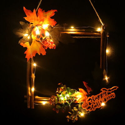 LED Light String Artificial Halloween Wreath Front Door Hanging Garland Holiday Home Decorations
LED Light String Artificial Halloween Wreath Front Door Hanging Garland Holiday Home Decorations
