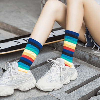 Rainbow Stripes Socks Breathable Casual Elastic Antumn Winter Women Elastic Happy Ankle Socks
Rainbow Stripes Socks Breathable Casual Elastic Antumn Winter Women Elastic Happy Ankle Socks