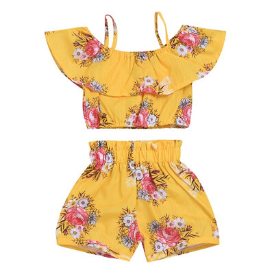 2019 Baby Girls Summer Clothes Print Off Shoulder Tops Yellow Shorts Summer Outfits 1-5T
2019 Baby Girls Summer Clothes Print Off Shoulder Tops Yellow Shorts Summer Outfits 1-5T