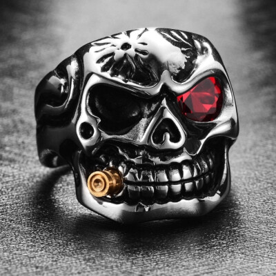 Gold Smoking Pipe Biker Mens Rings Rock Punk Skull Ring Titanium Steel Clear Zircon Eye Plating Rings Men Jewelry
Gold Smoking Pipe Biker Mens Rings Rock Punk Skull Ring Titanium Steel Clear Zircon Eye Plating Rings Men Jewelry