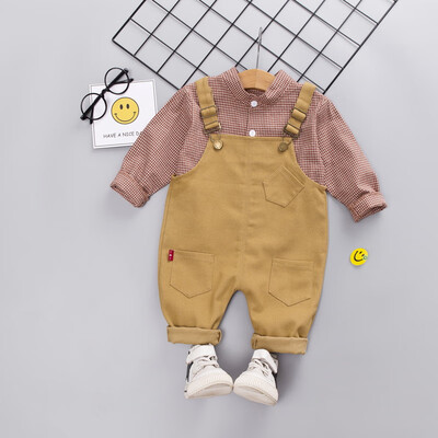 Autumn Baby Boy Clothes Cute Plaid Print Fashion Long Sleeve Shirt Blouse Suspenders Trousers Casual Kids Clothes Spring 2pcs
Autumn Baby Boy Clothes Cute Plaid Print Fashion Long Sleeve Shirt Blouse Suspenders Trousers Casual Kids Clothes Spring 2pcs