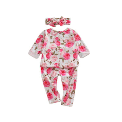 Spring Autumn Casual Infant Baby Girl Clothes Baby Flower Print Long Sleeve TopTrousersHeadband Kids Two-piece Outfit Set
Spring Autumn Casual Infant Baby Girl Clothes Baby Flower Print Long Sleeve TopTrousersHeadband Kids Two-piece Outfit Set