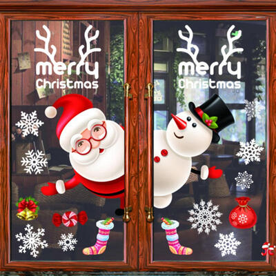 Christmas Decorations No Glue Static Wall Stickers Paper-Cuts Stickers for Home Glass Window Removable Self-Adhesive New Year
Christmas Decorations No Glue Static Wall Stickers Paper-Cuts Stickers for Home Glass Window Removable Self-Adhesive New Year
