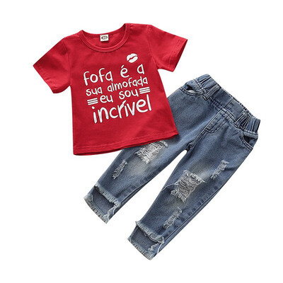 Toddler Baby Girls Outfits Letter Print Kids T Shirt TopsDenim Pants Clothes Set Short Sleeve Summer Baby Clothes Outfits 1-4Y
Toddler Baby Girls Outfits Letter Print Kids T Shirt TopsDenim Pants Clothes Set Short Sleeve Summer Baby Clothes Outfits 1-4Y
