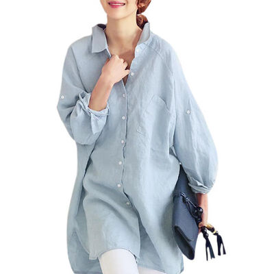Women Summer Loose Shirts Turn-Down collar Shirt Long Sleeve Top Casual linen clothing women Working autumn Shirt
Women Summer Loose Shirts Turn-Down collar Shirt Long Sleeve Top Casual linen clothing women Working autumn Shirt