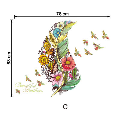 Dreamcatcher beautiful Feathers Wall Sticker PVC Material Wall Decor DIY Self-adhesive Wallpapers for Living Room Decoration
Dreamcatcher beautiful Feathers Wall Sticker PVC Material Wall Decor DIY Self-adhesive Wallpapers for Living Room Decoration