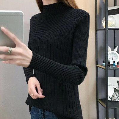 Women Sweater Knitted Winter Sweater New Half-high Collar Sweater Women\s Color Slim Long-sleeved Pullover Sweater Tops
Women Sweater Knitted Winter Sweater New Half-high Collar Sweater Women\s Color Slim Long-sleeved Pullover Sweater Tops