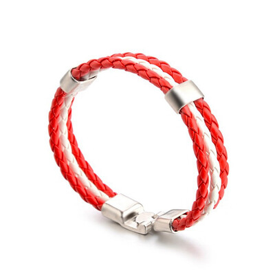 National Flag Leather Bracelet For Men Women Weave Braided Handmade Rope Wristband Jewelry
National Flag Leather Bracelet For Men Women Weave Braided Handmade Rope Wristband Jewelry