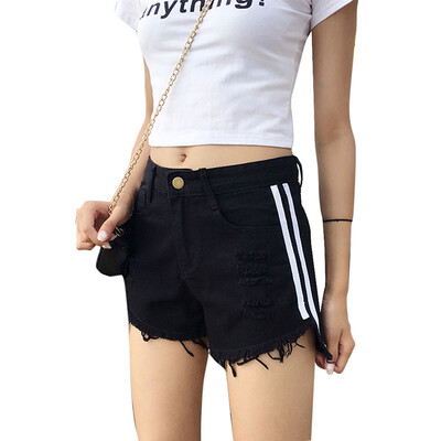 Summer New Personality Side Contrast Color Striped Denim Shorts Raw Edge Hole short Fashion Loose Wide Leg
Summer New Personality Side Contrast Color Striped Denim Shorts Raw Edge Hole short Fashion Loose Wide Leg