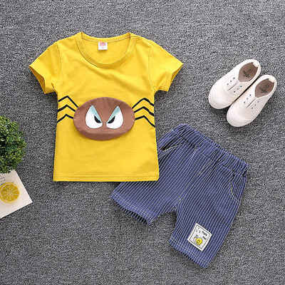 Summer Baby Clothes for Boys Girls Short Sleeve Cartoon Print T-shirt TopsStriped Shorts Casual Clothes Sets
Summer Baby Clothes for Boys Girls Short Sleeve Cartoon Print T-shirt TopsStriped Shorts Casual Clothes Sets