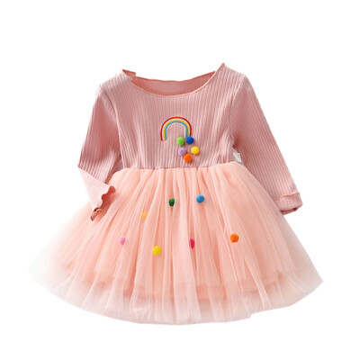 Autumn Dress Casual Baby Girls Rainbow Pattern Long Sleeve Patchwork Mesh Dress Kids Toddler Pageant Sundress
Autumn Dress Casual Baby Girls Rainbow Pattern Long Sleeve Patchwork Mesh Dress Kids Toddler Pageant Sundress