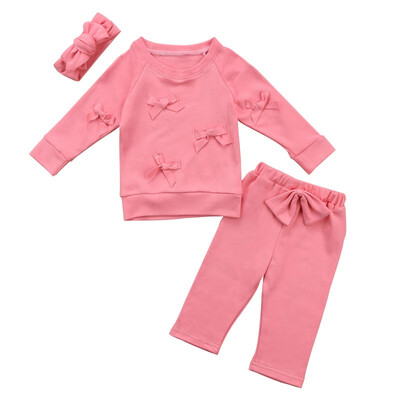 Baby Girl Set Personality Solid Color Shirt Comfortable Bowtie Decor Pants Kids Clothes Set
Baby Girl Set Personality Solid Color Shirt Comfortable Bowtie Decor Pants Kids Clothes Set