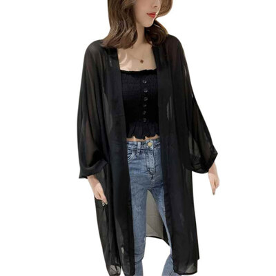 Casual Loose Women Shirts Long Sleeve Open Front Chiffon solid color Sun Protection Long Tops Summer Beach Cardigan
Casual Loose Women Shirts Long Sleeve Open Front Chiffon solid color Sun Protection Long Tops Summer Beach Cardigan