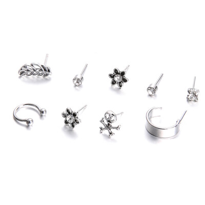 9PcsSet Boho Silver Color Stud Earring Set Flower Skull Crystal Retro Fashion Earrings For Women Stud Earing Brincos Jewelry
9PcsSet Boho Silver Color Stud Earring Set Flower Skull Crystal Retro Fashion Earrings For Women Stud Earing Brincos Jewelry