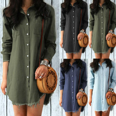 Womens Casual Lapel Blouse Ladies Long Sleeve Denim Jeans T Shirt Dress Tops Uk
Womens Casual Lapel Blouse Ladies Long Sleeve Denim Jeans T Shirt Dress Tops Uk