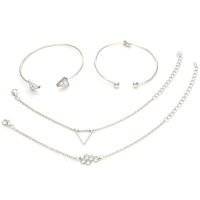 Silver Color Honeycomb Stone Bracelet Set For Women Triangle Geometric Adjustable Bracelet Bangles
Silver Color Honeycomb Stone Bracelet Set For Women Triangle Geometric Adjustable Bracelet Bangles